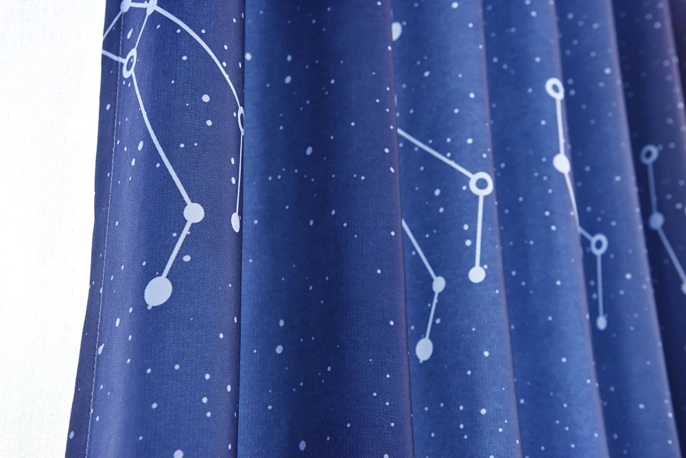Штора в скандинавском стиле с изображением ночного неба для мальчиков, детская комната с рисунком оленя, затемненная Штора для спальни, прозрачные тканевые занавески X489#30