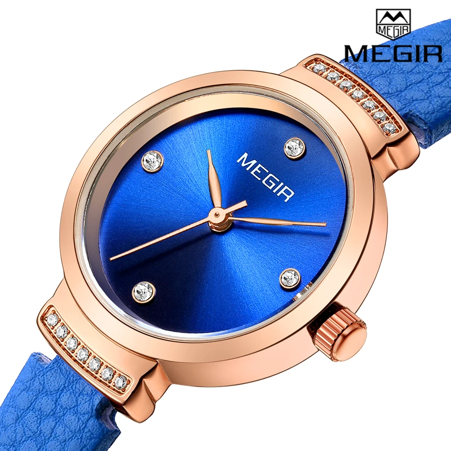 

MEGIR Ladies Watches Top Luxury Brand Women Fashion Casual Simple Leather Strap Wristwatch Gift for Wife Relogio Feminino