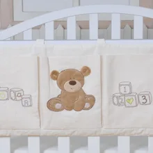 Детская кровать висячая сумка для хранения хлопок новорожденная кроватка Органайзер игрушка пеленки карман для кроватки постельные принадлежности набор аксессуаров