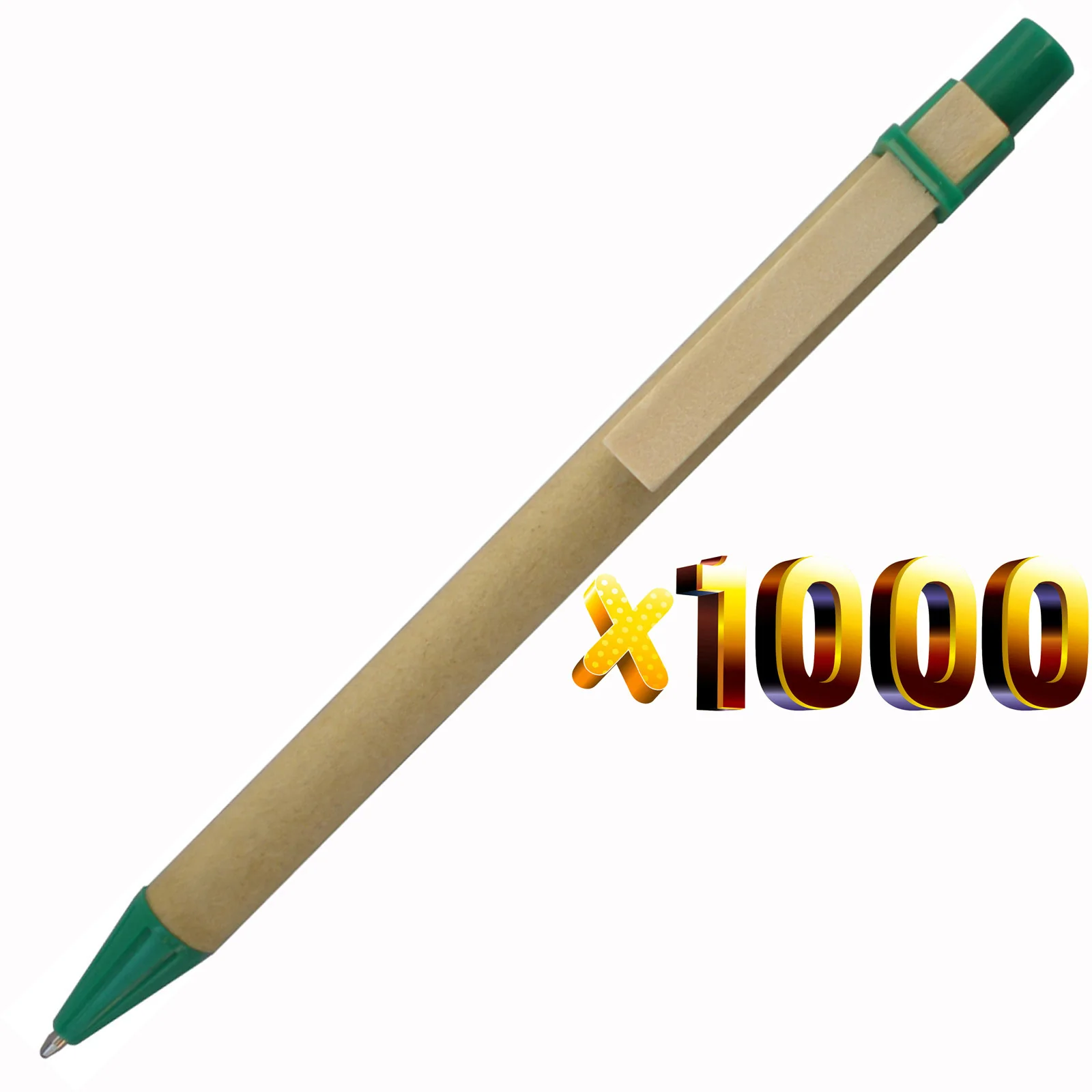 Лот 1000 шт эко бумажные ручки, деревянные зажимы зеленая концепция экологически чистые шариковые ручки оптом, индивидуальный рекламный логотип подарок - Цвет: green