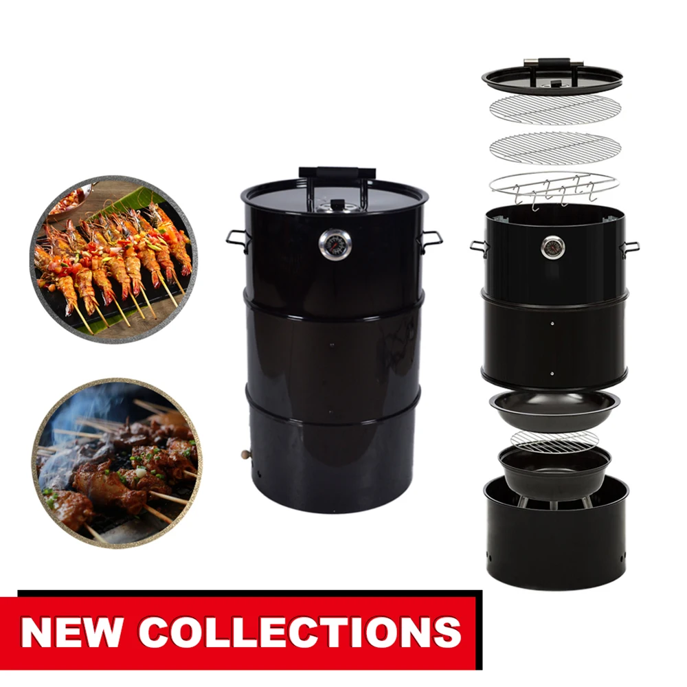 

New Model Innovative Metal 3 in 1 BBQ Grill Roaster Steamer Barbecue Grill Portable Outdoor Camping Charcoal Stove grill