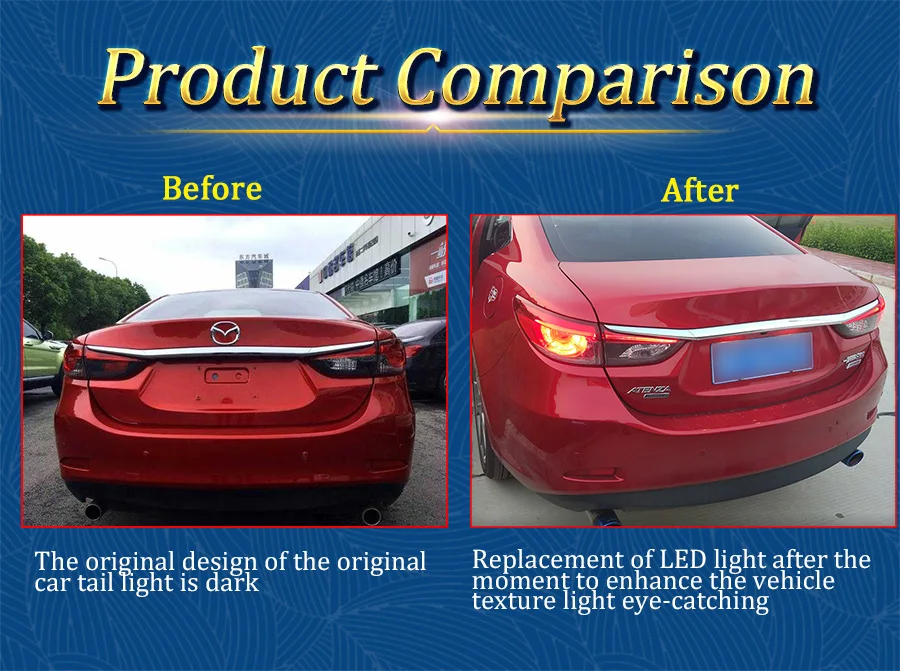 Excellent Car Styling LED Tail Lamp for Mazda 6 Tail Lights 2014-2018 for Atenza Rear Light DRL+Turn Signal+Brake+Reverse LED lights 1