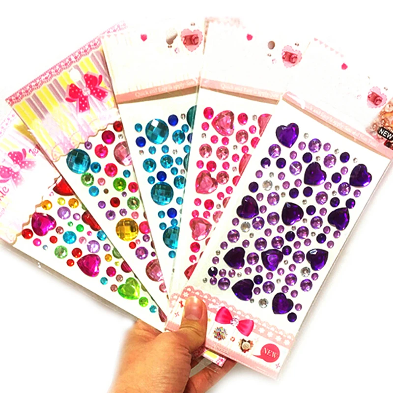 1 Sheet Creative Kids DIY Art Crafts Toys Bling Stickers Phone Decor