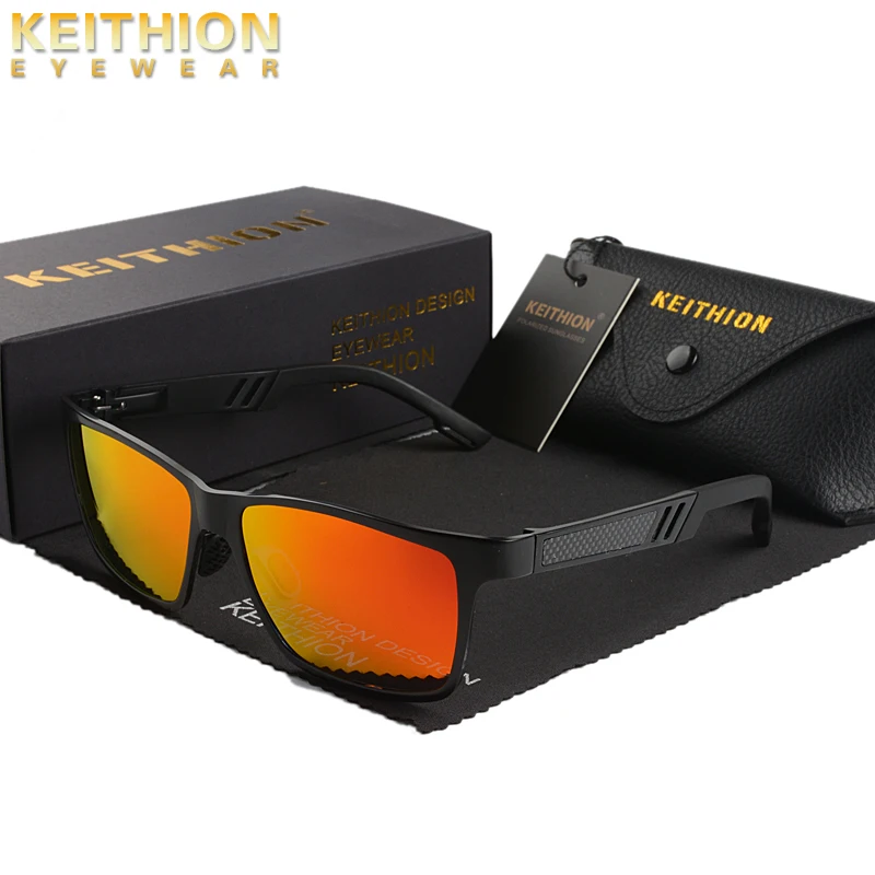HEITHION Men Polarized Sunglasses Aluminum Magnesium Sun Glasses Driving Glasses Rectangle Shades For Men Oculos masculino Male