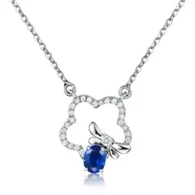 Бриллиант 18 k колье из белого золота Подвеска из натурального сапфира Сертифицированный специальный подарок Свадебные ювелирные изделия звезда кулон Мода