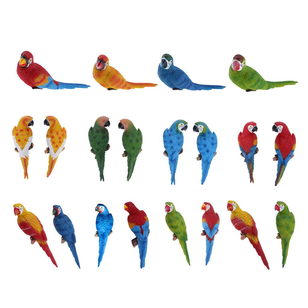 20 Style  Artificial Bird Resin Large Parrot Bird Statue Yard Tree Lawn Ornament Hanging Sculpture Decoration Home Garden Craft