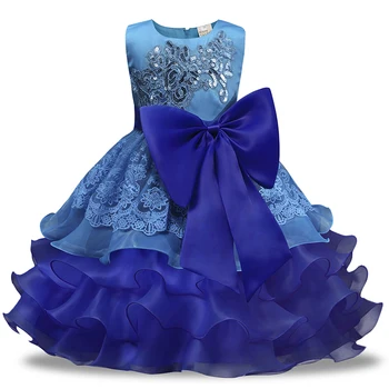 

Elvesnest Kids Girls' Clothing Dresses Sleeveless Lace Bowknot Kids Dress For Girls Formal Wedding Children Girls Dresses