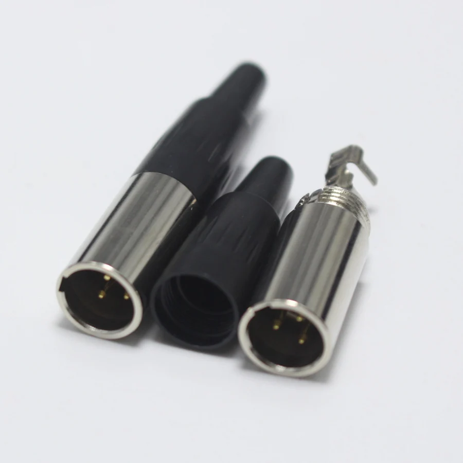 1 шт. мини XLR штекер с хвостом 3 Pin маленький P Аудио Микрофон Разъем сварной