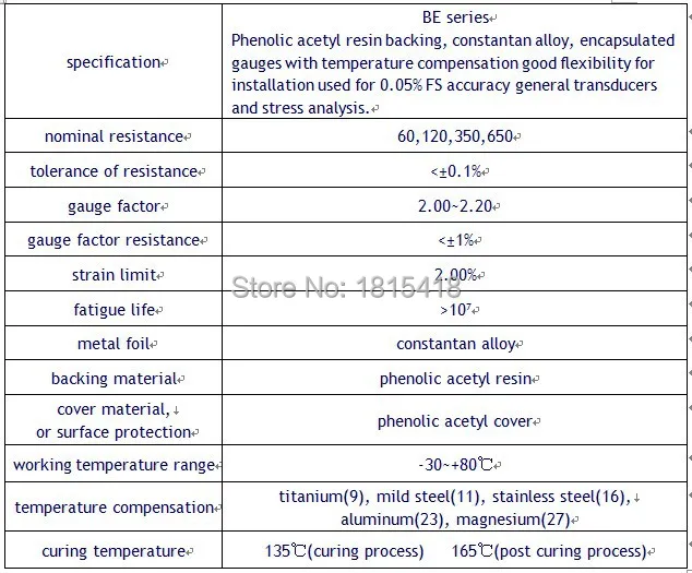 BE120-0.5AA с свинцовой проволокой Metail фольга тензомеры для анализа стресса