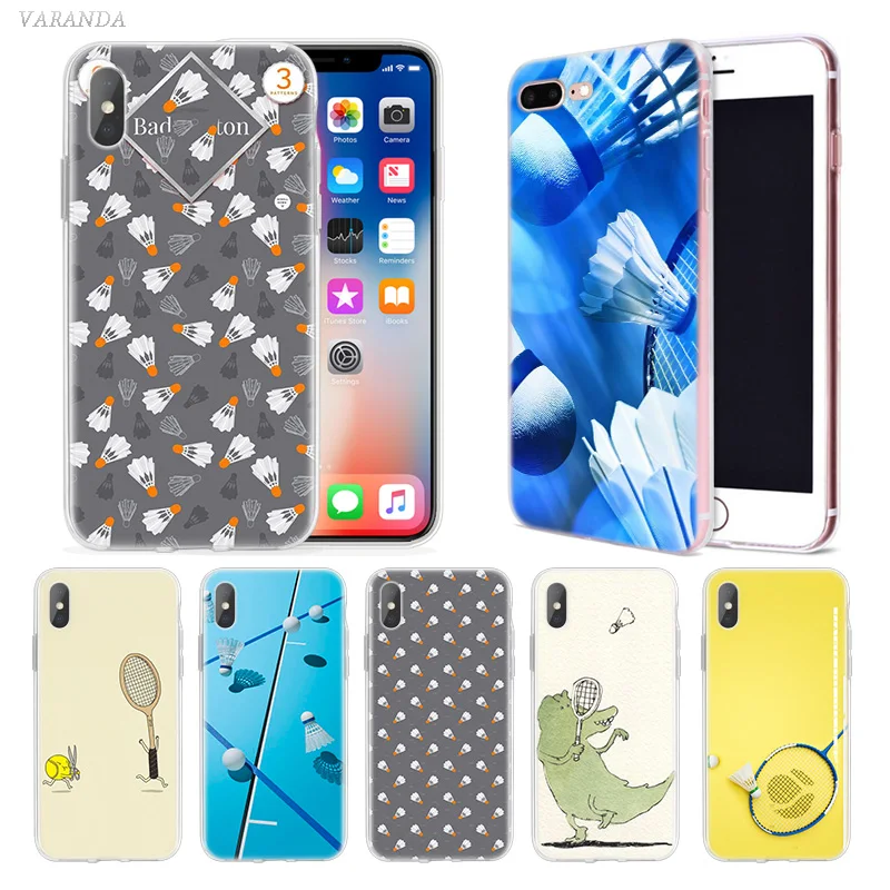 

Badminton Sport Case For iphone XS Max XR X 10 7 7S 8 6 6S Plus 5 5SE 5C 6+ 7+ 8+ Soft Silicone Cubre Luxury Phone Cover Coque