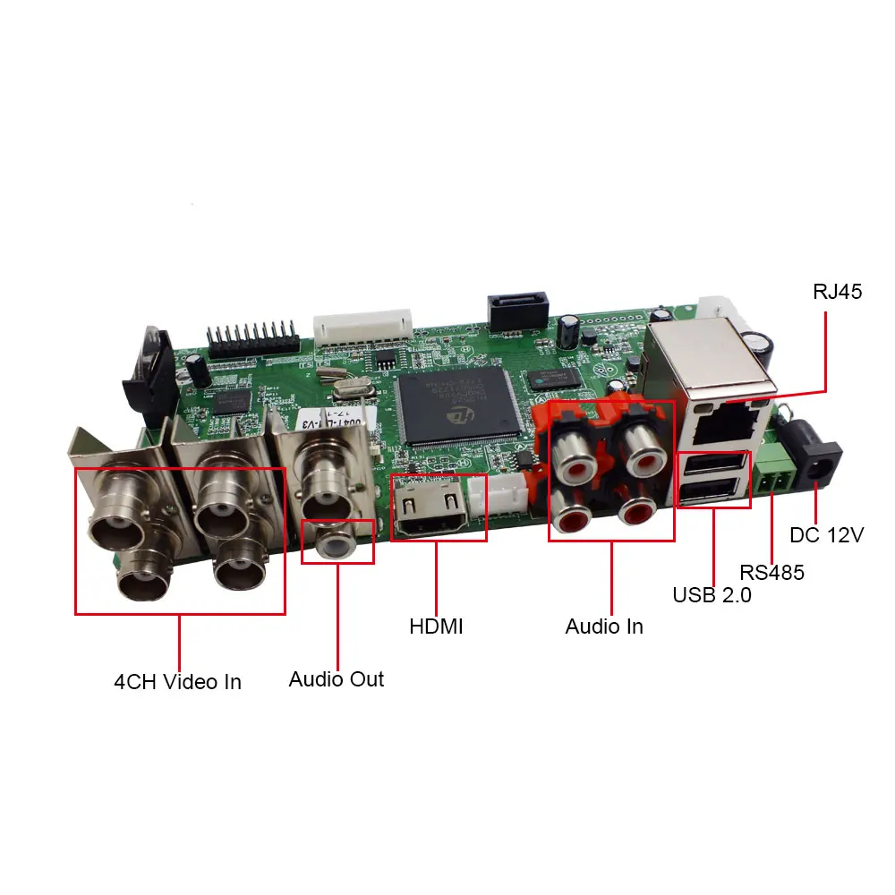 Funi 5 in 1 4Channel Video Recorder DVR 4CH 1080N Hybrid AHD DVR Surveillance Security DVR Board For AHD TVI CVI CVBS IP Camera