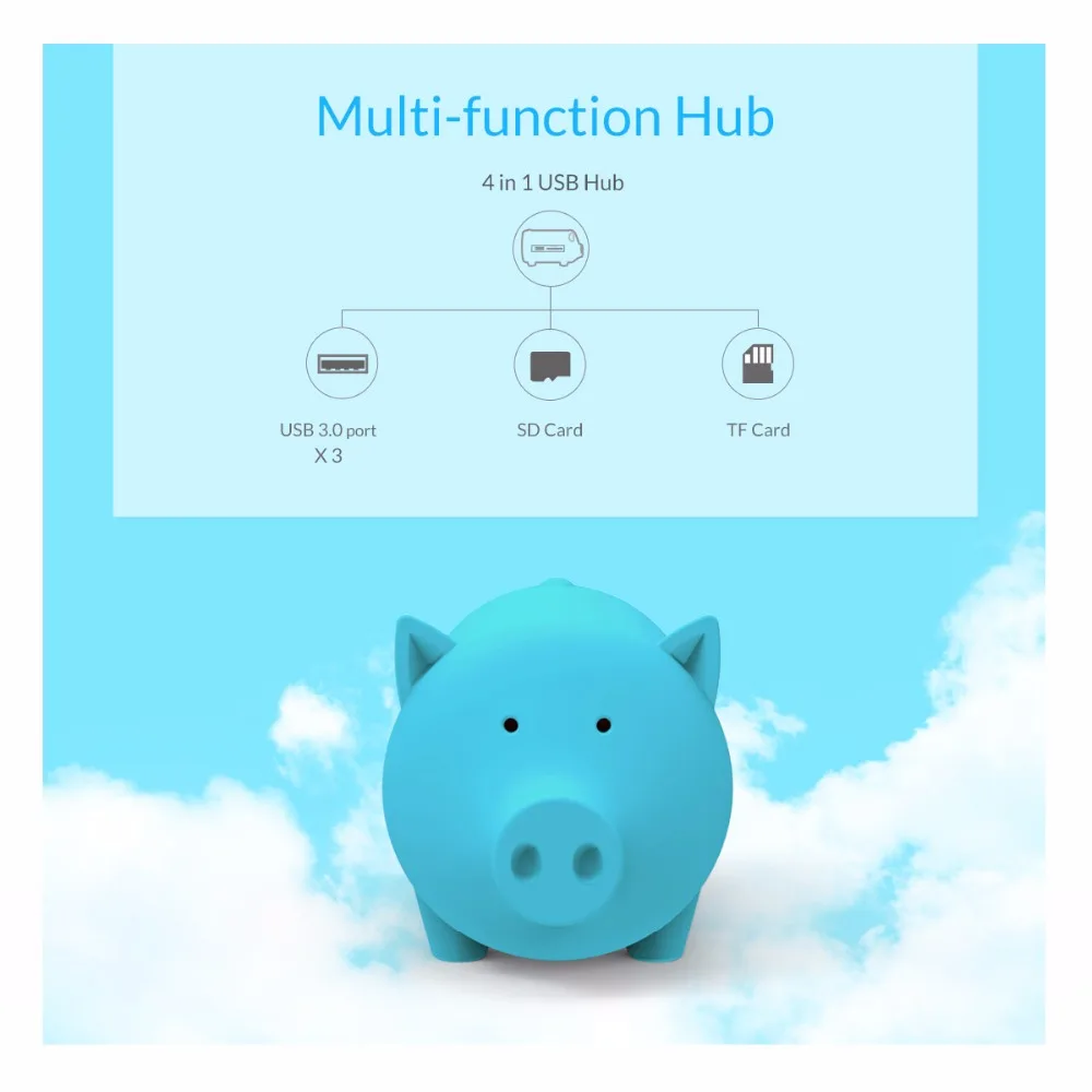 ORICO Cute Pig 4 порта USB 3 0 OTG концентратор сплиттер Поддержка TF SD кардридер для MacBook Air