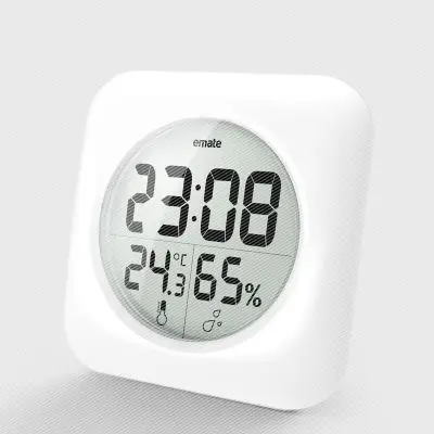 

Baldr Shower Clock Bathroom Waterproof LCD Time Temperature Humidity Display Watch Kitchen Mirror Suction Cup Digital Wall Clock