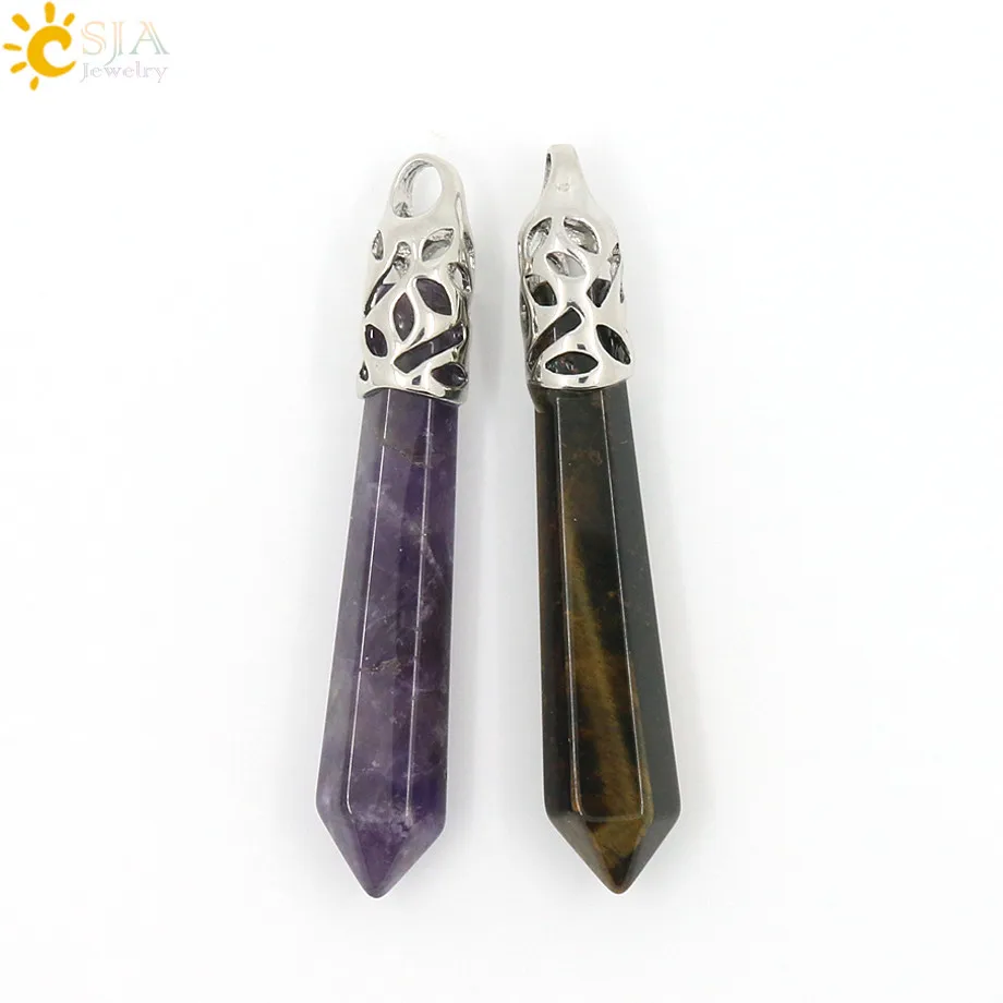 Unakite Blue Sand Brown Sand Amethyst Pendant Stone Jewelry