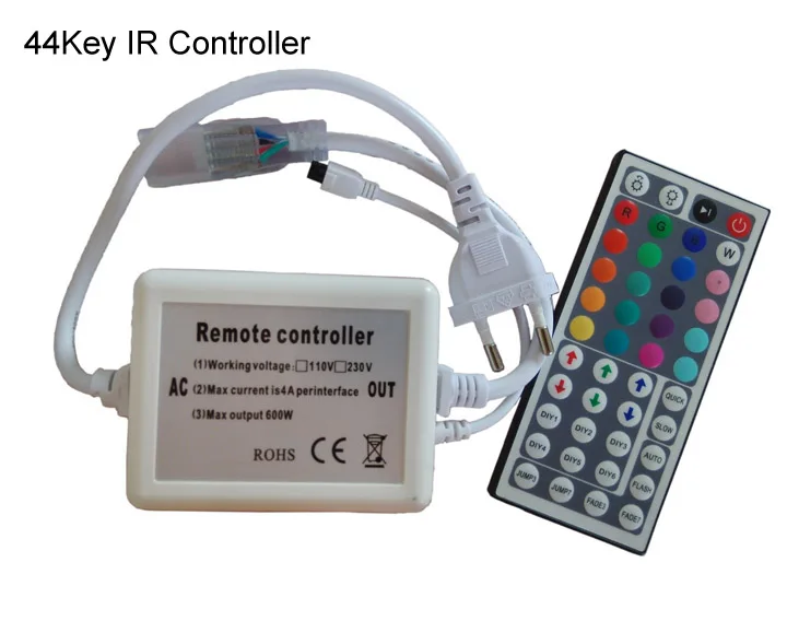 10 компл./лот AC110V 220V 6A 600 Вт 44 клавишный светодиодный ИК RGB контроллер пульт диммер