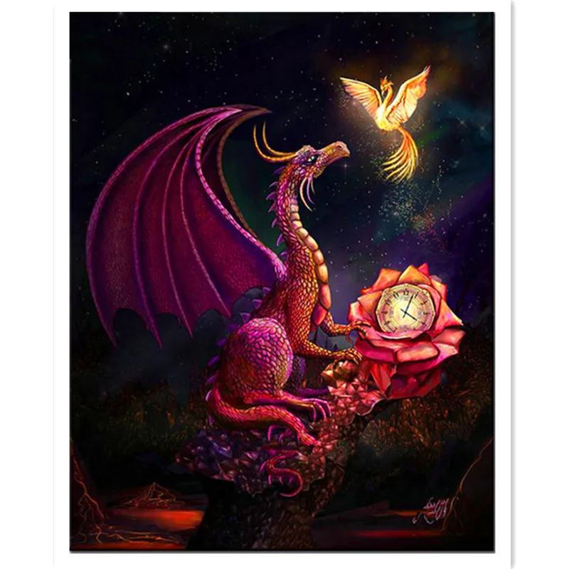  Diy 5D Diamond Painting Cross Stitch Flowers dragon Square Diamond Embroidery Full Diamond Mosaic Decorative 