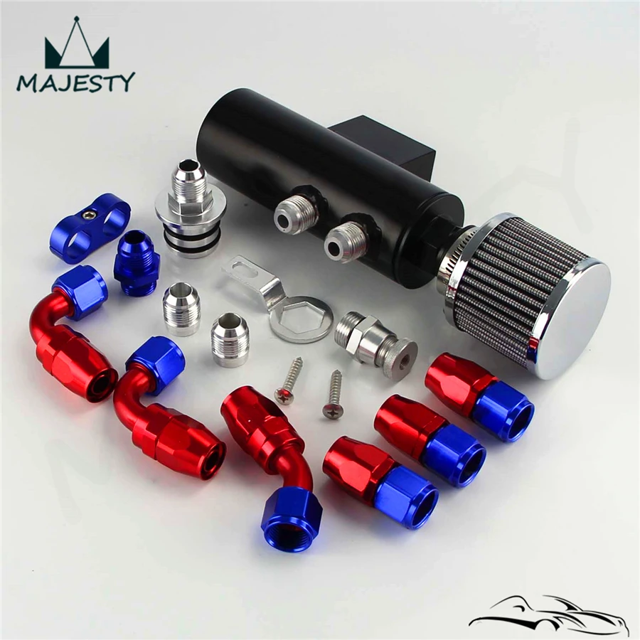 For H*onda A*cura VTEC Oil Catch Can Reservoir Breather Filter Hose Fittings Kit