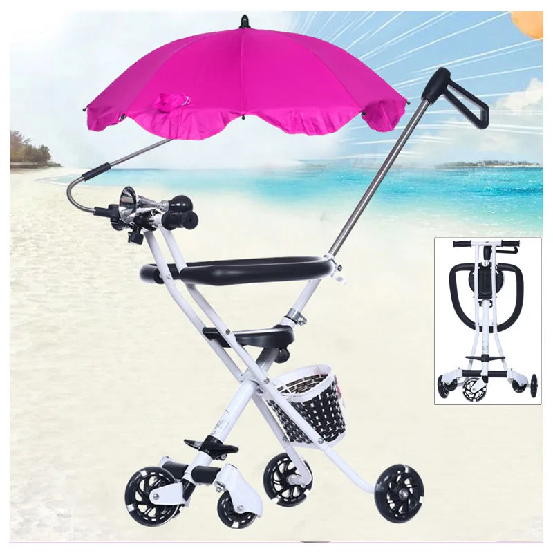 Five Wheels Portable Foldable Baby Stroller Travel Trike Carbon Steel Tricycle Bike Handbar Pushchair Child Walker Pram Buggy Five Wheels Portable Foldable Baby Stroller Travel Trike Carbon Steel Tricycle Bike Handbar Pushchair Child Walker Pram Buggy