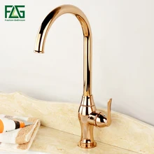 FLG розовый, золотистый, медный смеситель для раковины ванной комнаты с одной ручкой для холодной и горячей воды, смеситель с одним отверстием, кран палубного крепления