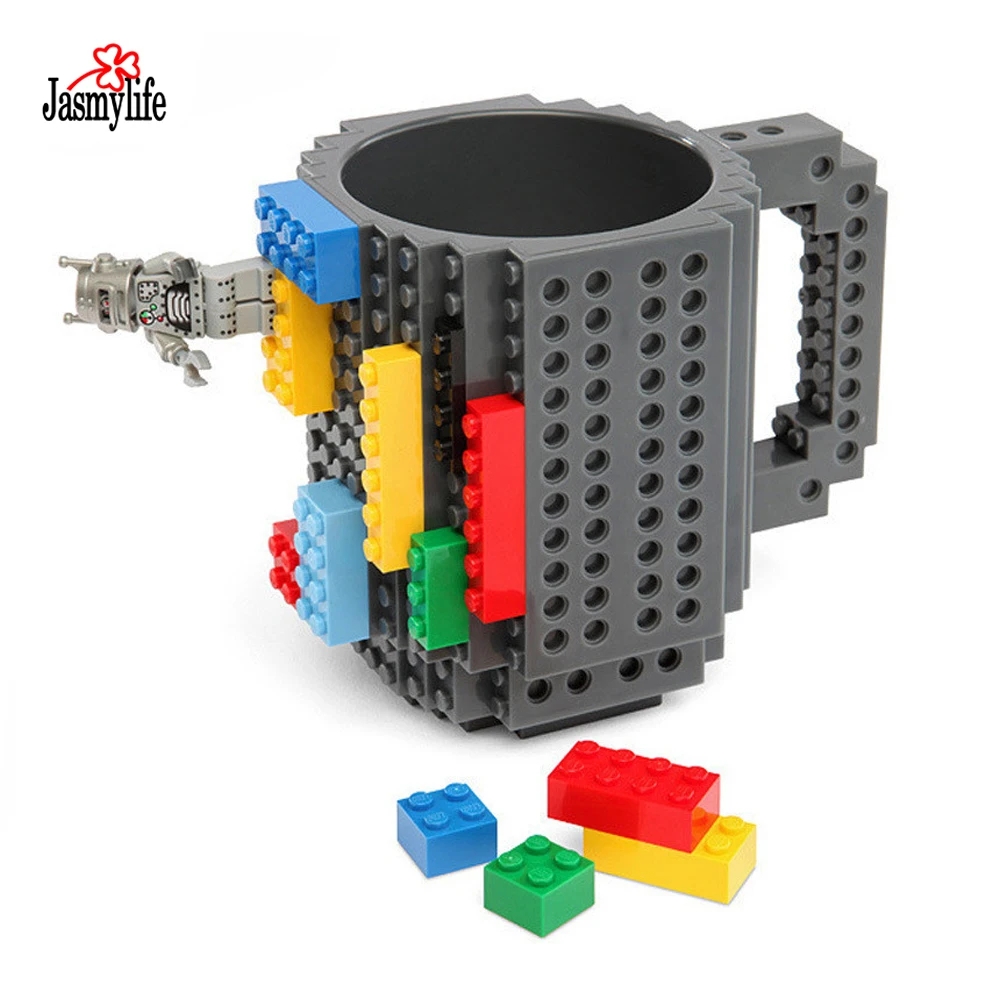 

1 set Build-On Brick Mug DIY PUZZLES Bulding Blocks Coffee Mugs 12oz 350ml Creative Drinkware BPA Free Personality Cup