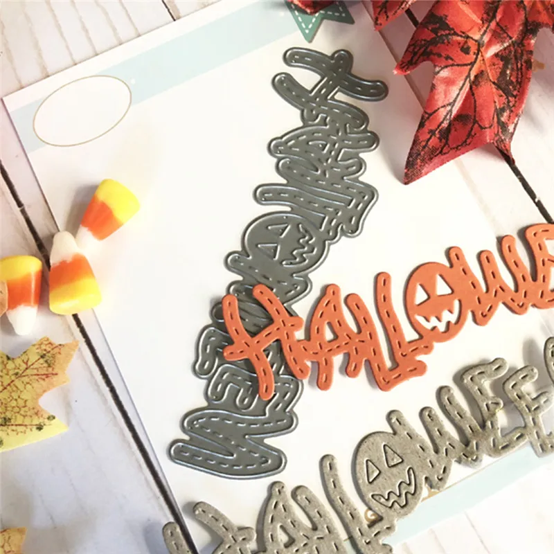 

GJCrafts Halloween Letter Dies Word Metal Cutting Dies New 2019 Scrapbooking for Card Making DIY Embossing Cuts Craft Dies