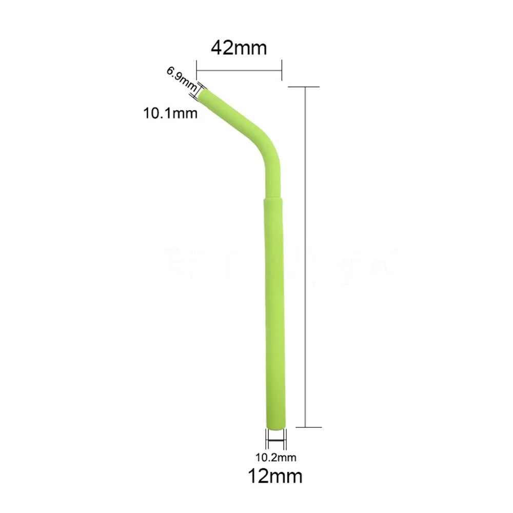 Силиконовая солома портативная многоразовая моющаяся Пищевая силиконовая согнутая твердая солома с коробкой длиной 11 см многоразовая соломинка#5