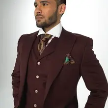 Последняя коричневая Мужская Свадебная вечеринка костюмы 3 шт жениха смокинги Лучший мужской костюм Одежда для жениха(куртка+ брюки+ жилет) Терно