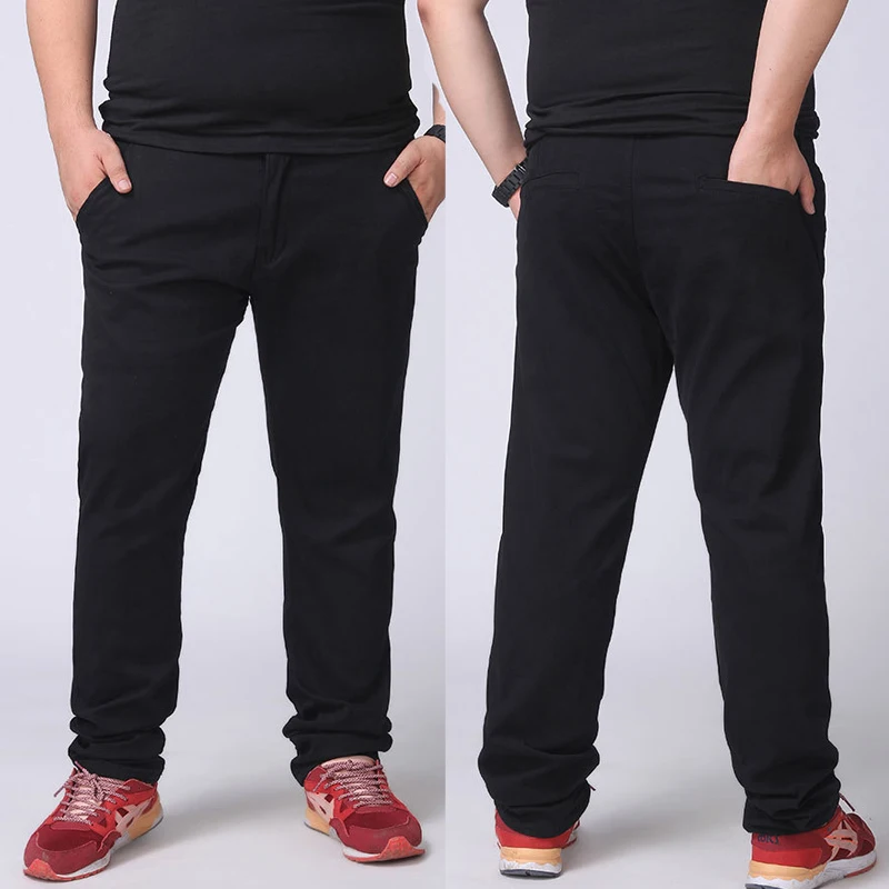 

MAX 27-44 46 48 Inch Waist Plus Size Fashion 2019 New Spring Winter Straight Men Casual Pants 100% Pure Cotton Trousers