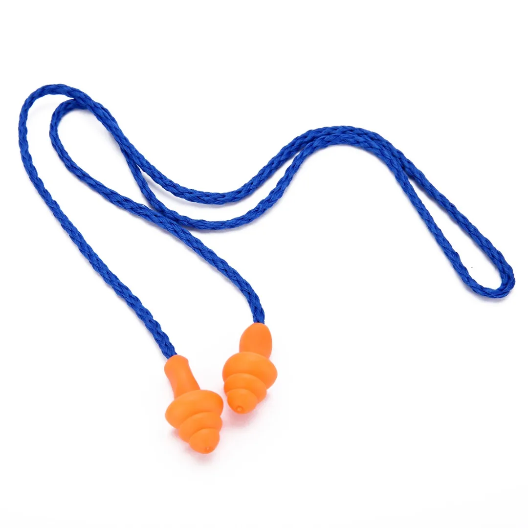 10 Pairs Waterproof Soft Ear Plugs Silicone Corded Reusable Hearing Protect Safety Earplugs For Swiming Use