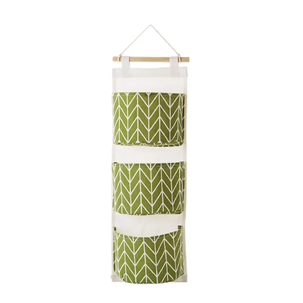 3 сетки настенная сумка для хранения ткань органайзер для мелочей игрушки контейнер Декор карман Экономия места зеленый дом хранение принадлежности#241 - Цвет: Зеленый