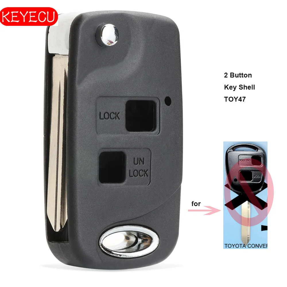 Keyecu Складная откидная оболочка ключа дистанционного управления Keykess чехол Fob 2