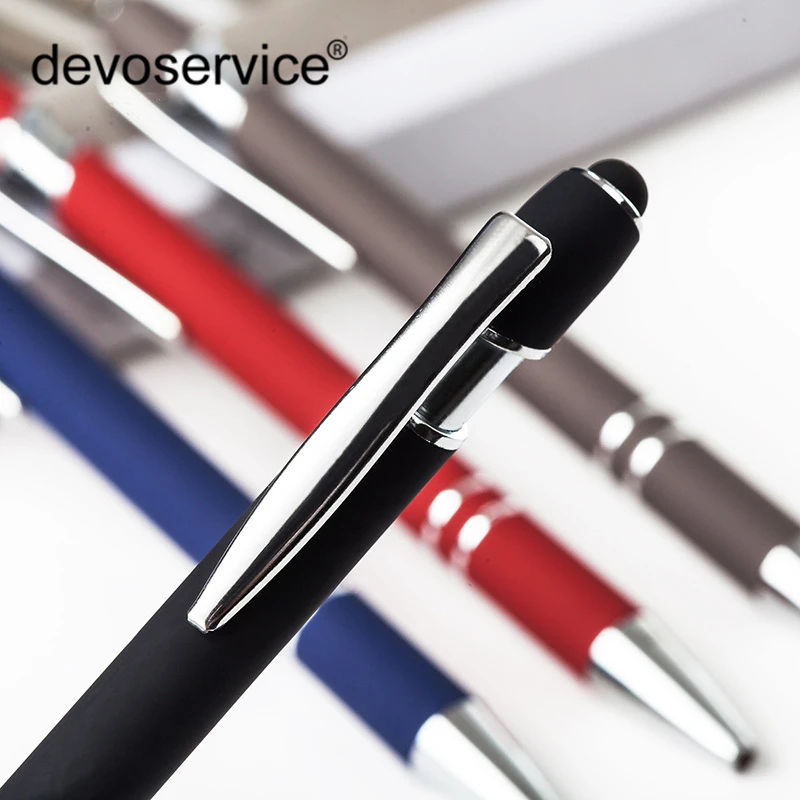 

4Pcs/Lot New 2in1 Touch Screen Stylus Pen+Ballpoint Pen for Phone Tablet Smartphone Function Press Ballpoint Pens Radom Colors
