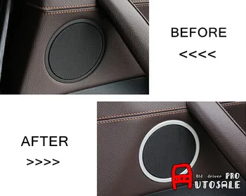 

Aluminum Interior Car Speaker Audio Ring Decoration Trim Cover Glossy For BMW X3 F25 2011 2012 2013 2014 2015