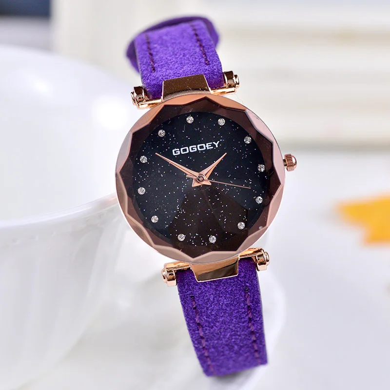 

GOGOEY Women's Casual Quartz Leather Band Starry Sky Watch Analog Wrist Watch women watches relojes para mujer montre femme