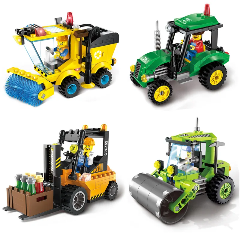 

4 Type Civilized City Sweeper Legoings Assembled Model Building Blocks Toys Kit Diy Educational Children Birthday Gifts 1PC