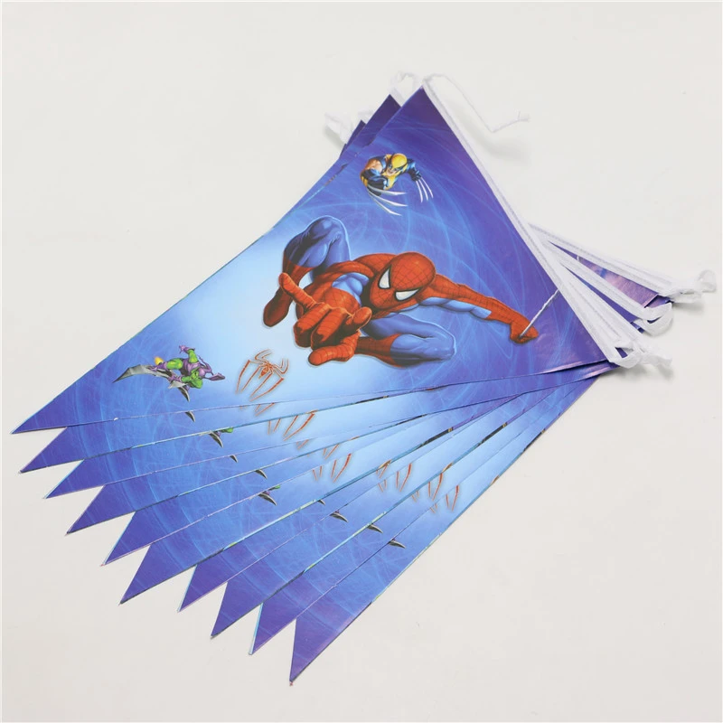 Spiderman Party Supplies Kids Birthday Spiderman Decoration Cartoon Theme Baby Birthday Party Anniversaire Spiderman Bunting 08 Bunting Bunting Party Aliexpress