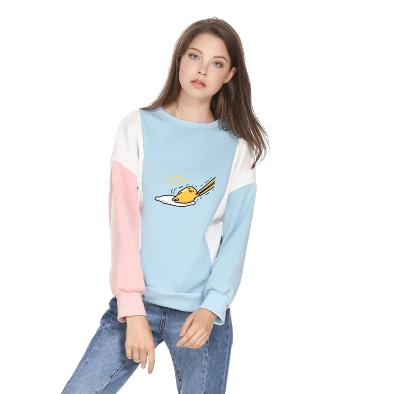 Gudetama толстовка женская Повседневная Свободная флисовая осень/зима теплая Harajuku милые кофты для девочек японский стиль пуловер Топы