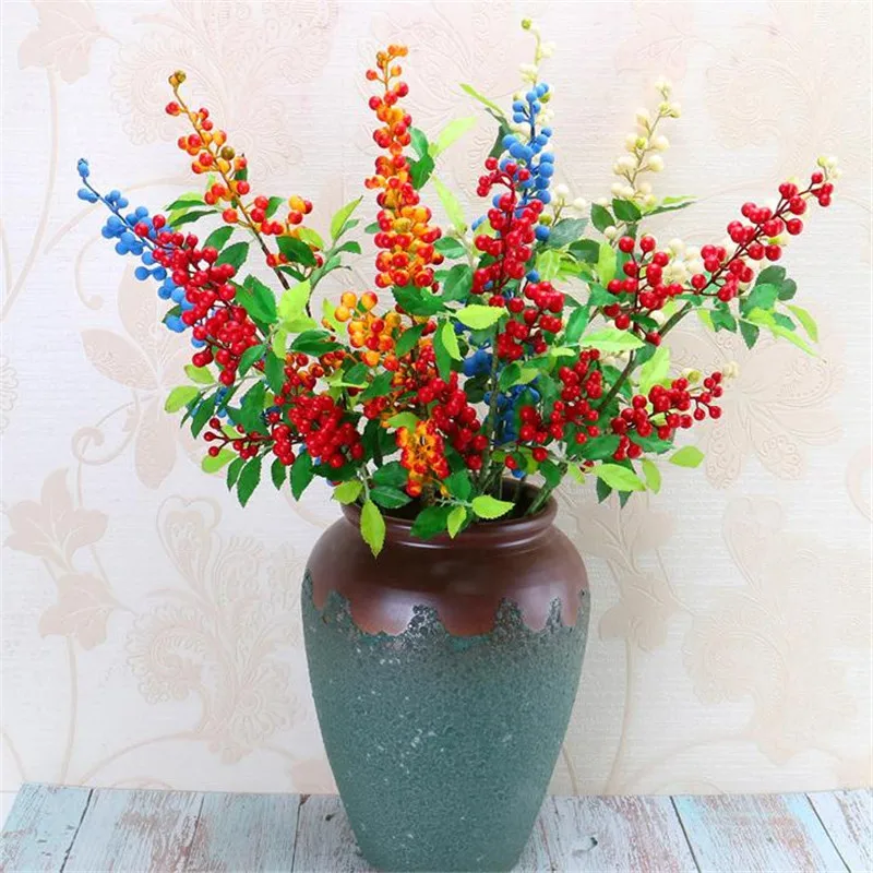 

Fake Long Stem Berry (4 stems/piece) Simulation Red Fruit for Wedding Home Decorative Artificial Fruits