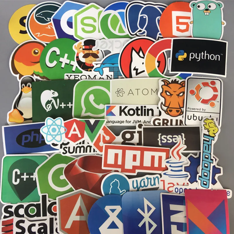 

50pcs PVC Waterproof JAVA IT Cartoon Stickers for kids Toy luggage suitcase laptop phone skateboard Graffiti Funny Geek Stickers