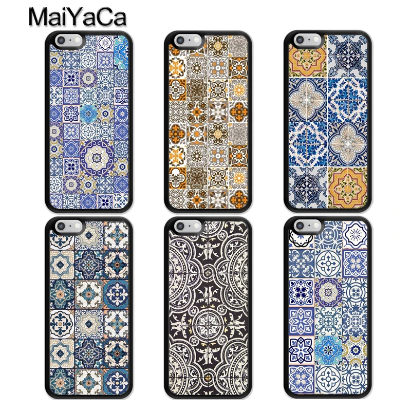 

MaiYaCa Moroccan Tile Rubber Phone Case For iPhone 6 6S 7 8 Plus 5S SE Cases For iPhone X XS Max XR Coque Fundas