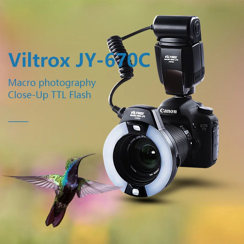 

Viltrox JY-670C Flash Macro photography Close-Up TTL Flash Speedlite for Canon Camera 750D 650D 600D 60D 80D 70D 7D 5DIII 5DIV
