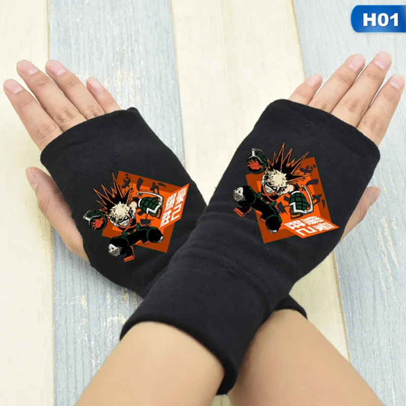

Fashion Fingerless Gloves Anime Naruto Fairy Tail Tokyo Ghoul Attack On Titans Cosplay Warm Gloves