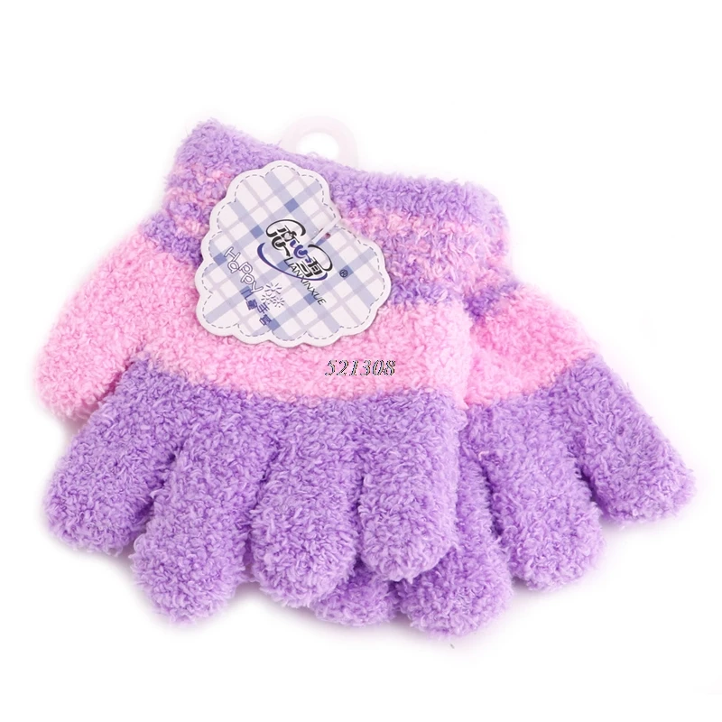 Новые детские перчатки для девочек и мальчиков, флисовые мягкие перчатки, теплые зимние аксессуары