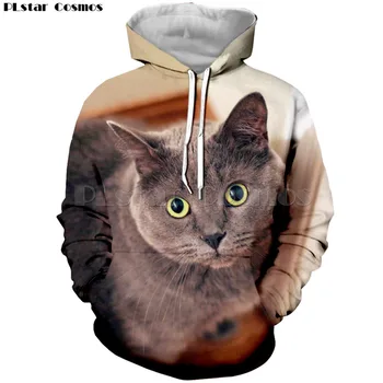 

PLstar Cosmos 2019 New Womens Animal Printing Tracksuit Pullover Women 3d Cute Cat Hoodie Hooded Sweatshirt Long Sleeve Hoodies