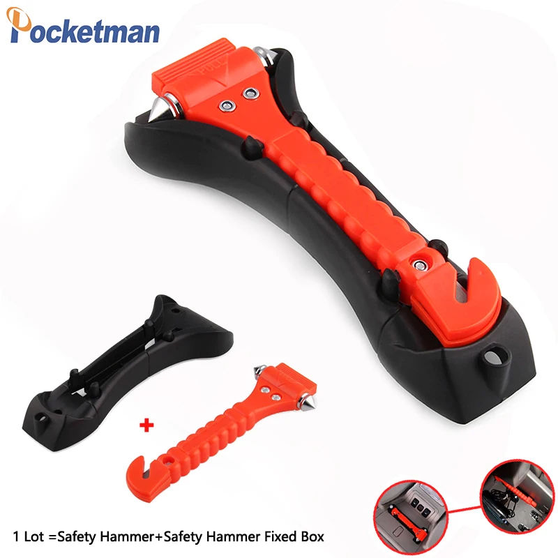 4 Pcs Car Safety Hammer, 2-in-1 Car Emergency Escape Tool Kit