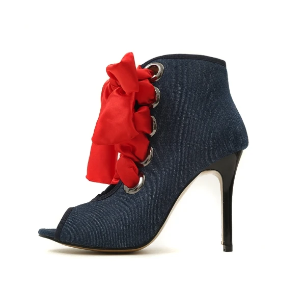 Gladiator Sandals Women Sexy Cross Tied Women Pumps 2018 Summer Denim Supper High Heels Shoes New Casual Office Lady Shoes Woman (2)
