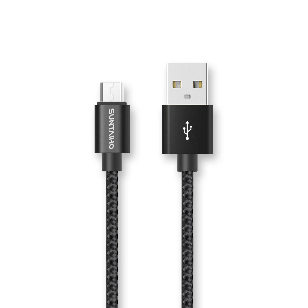 Suntaiho Micro USB кабель [3-Pack] 1 м/2 м/3 м нейлоновая металлическая оплетка USB зарядное устройство кабель передачи данных для быстрой зарядки для Xiaomi htc samsung