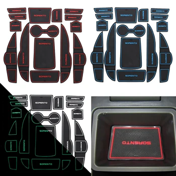 

For KIA Sorento 2013 Car Gate pad Cup Mat Automobile Interior Storage Non-slip Cushion For Decorative Car Styling 15pcs