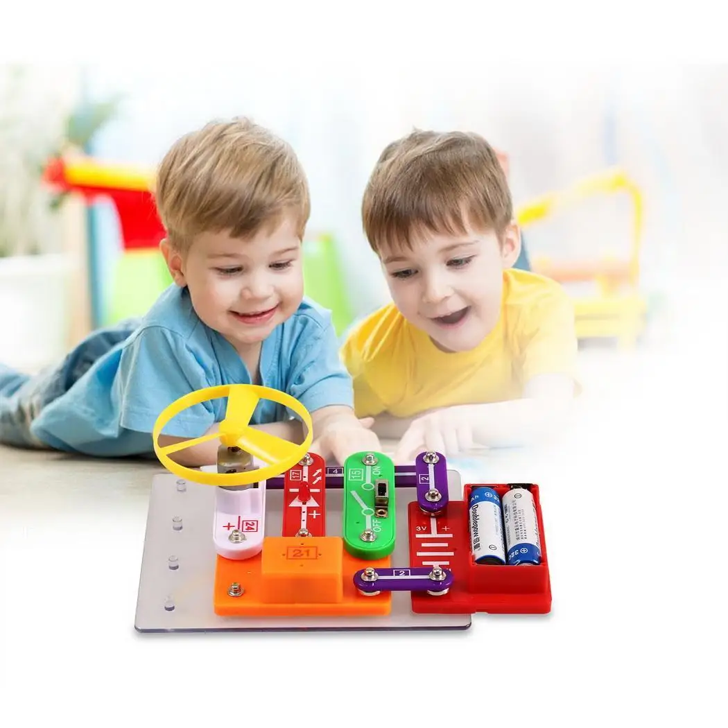 

Children Electronic Discovery Kit DIY Science Colorful Circuit Experiment 4-8 years old Button Kit Toys