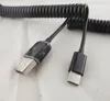 1 pc USB 3.1 C Type mâle à 2.0 A mâle spirale enroulé données adaptateur câble noir 3 M ► Photo 2/5